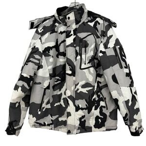 Suokeni Ski Jacket Winter Snow Coat Waterproof Black Gray Camouflage Size S